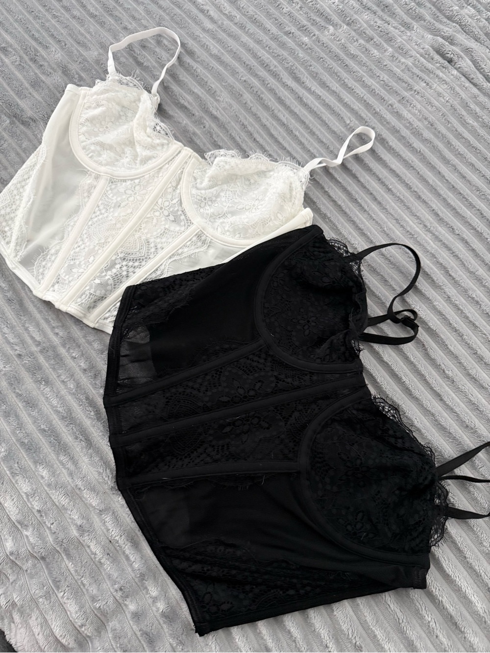 White Fox Boutique Sheer Lace Bustier in White